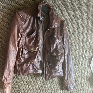 Leather coat size medium a.n.a brand only was worn twice too small
